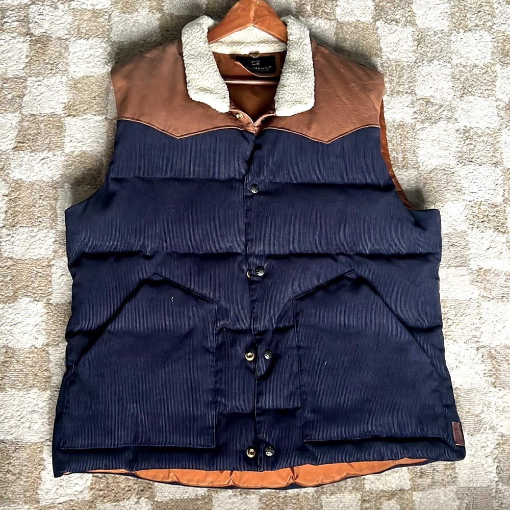 Scotch & Soda Vest genuine leather and down padding XL